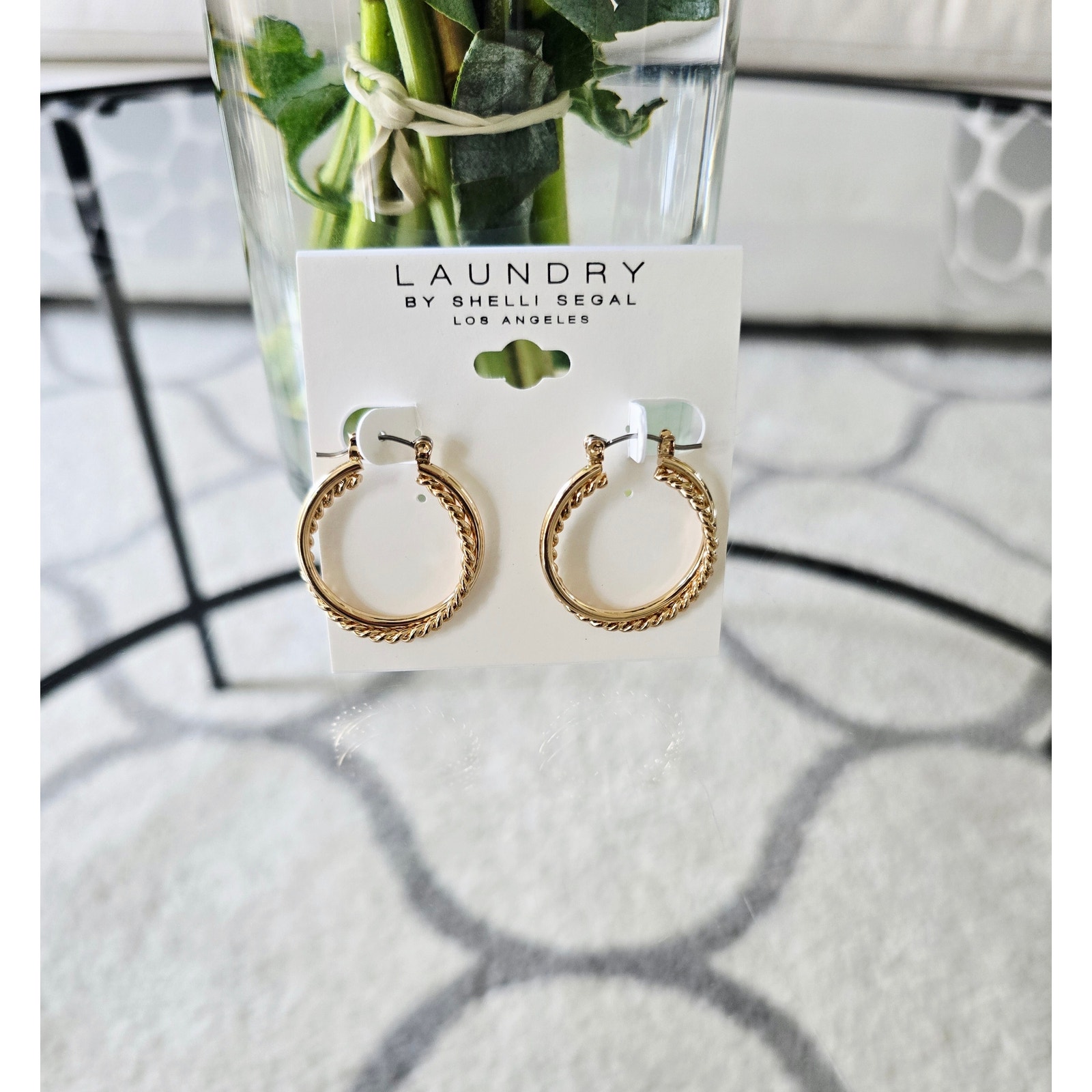Laundry By Shellli Segal Gold Hoop Earrings Nwt
